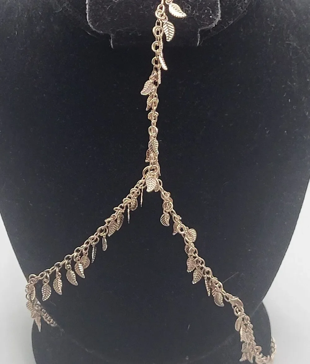 Bohemian Festival Head Chain Leaves Fairy Fae one size